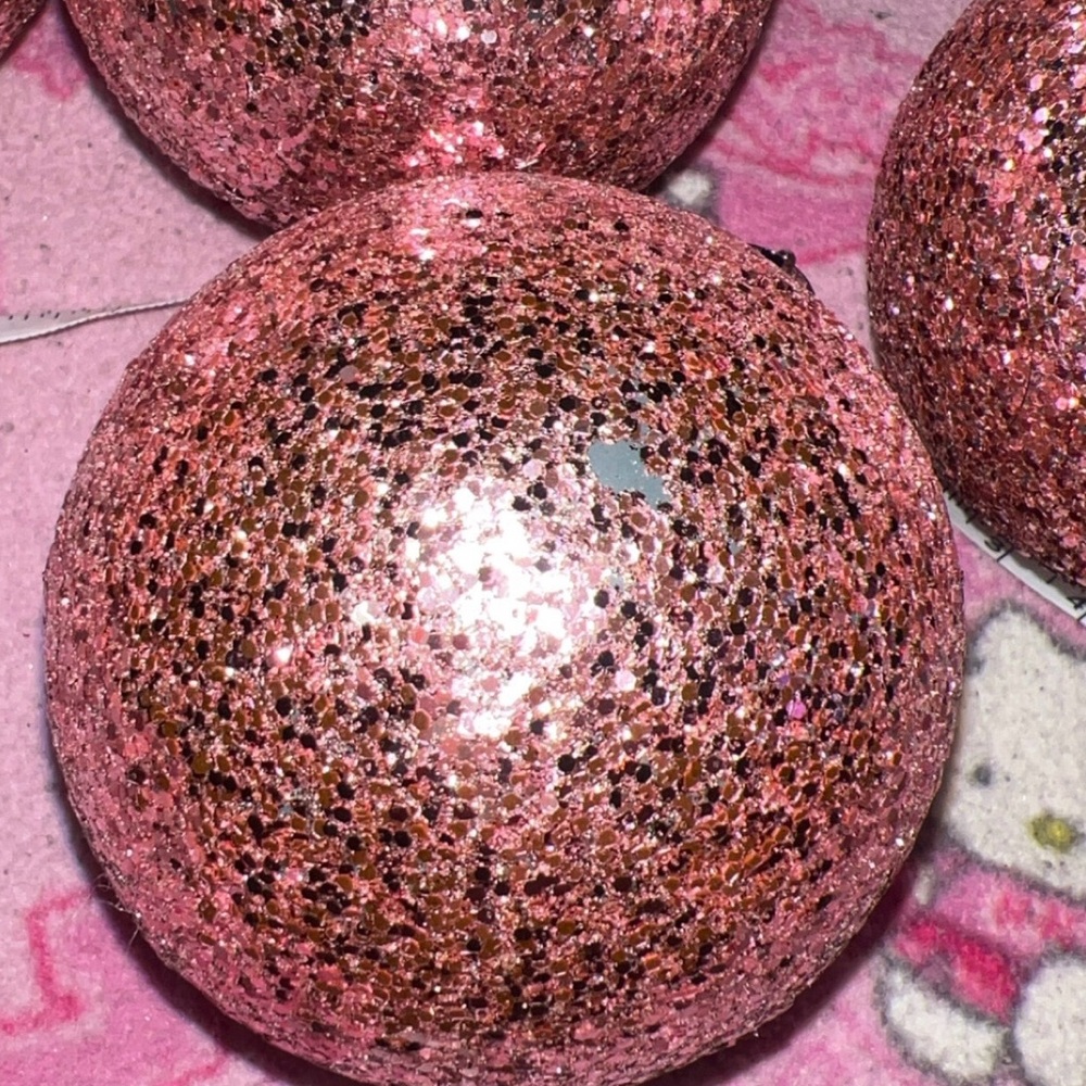36 Ornaments set Rose Gold Pink, glitter, Metallic Holiday Ornaments - Picture 9 of 13
